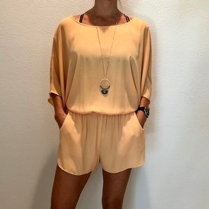 Open back 3/4 sleeve romper